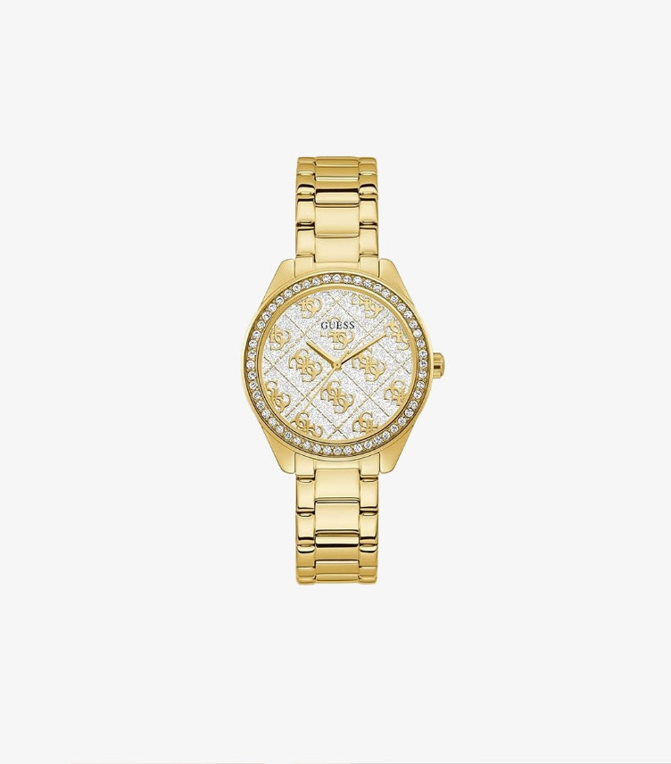GUESS SUGAR GOLD STAINLESS STEEL WHITE DIAL QUARTZ WATCH - GW0001L2