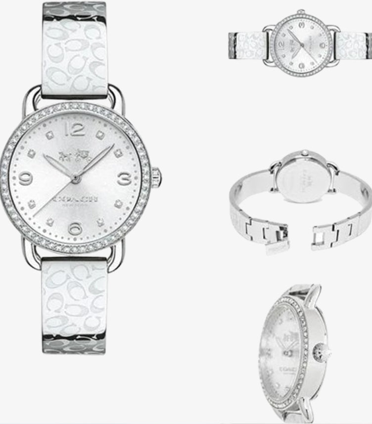 COACH WOMEN’S QUARTZ SILVER STAINLESS STEEL WHITE DIAL 28MM WATCH 14502353