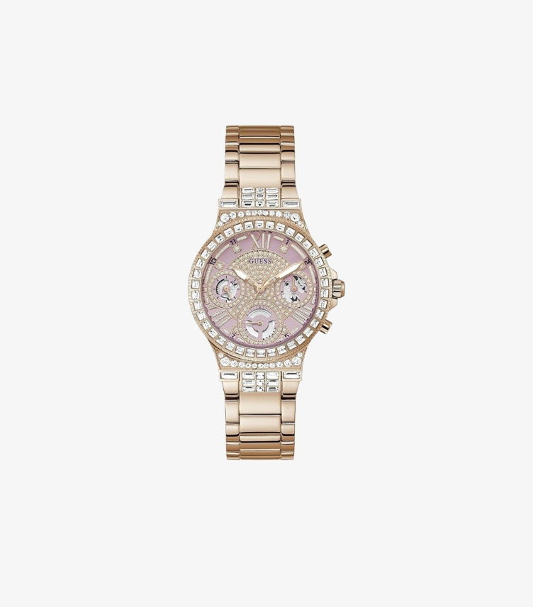 GUESS ROSE GOLD STAINLESS STEEL ROSE GOLD DIAL QUARTZ WATCH - GW0320L6