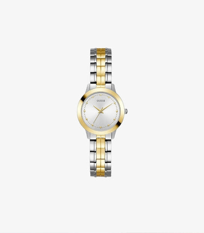 GUESS CHELSEA TWO-TONE STAINLESS STEEL SILVER DIAL QUARTZ WATCH  - W0989L8