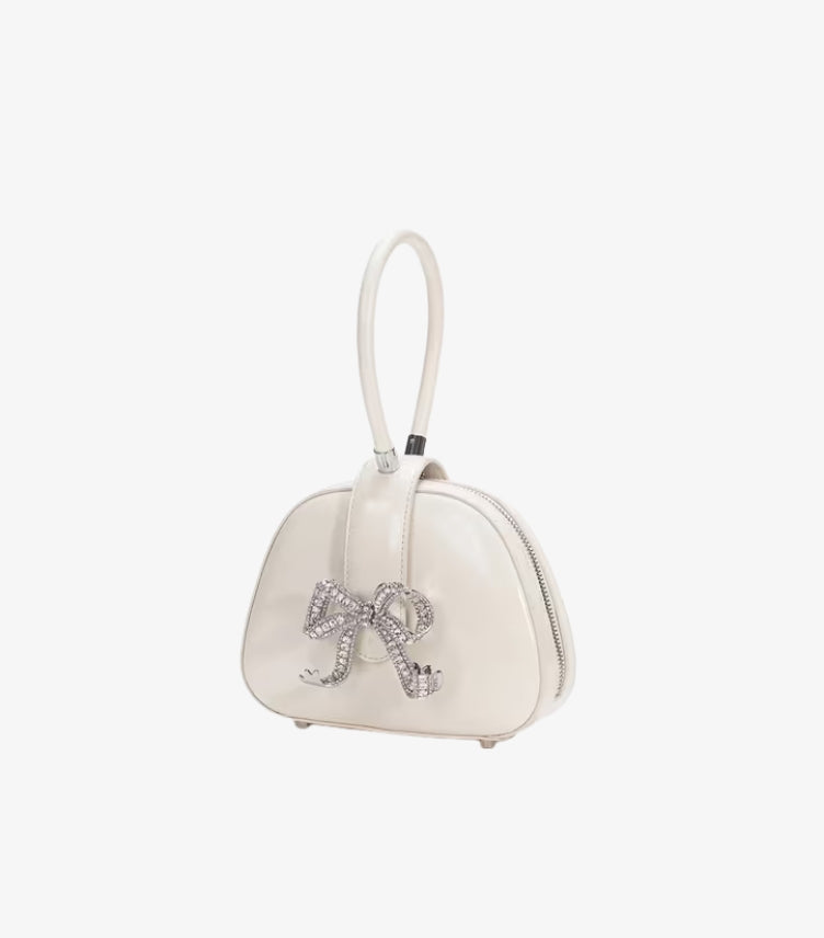 SELF PORTRAIT EMBELLISHED LEATHER TOP HANDLE BAG