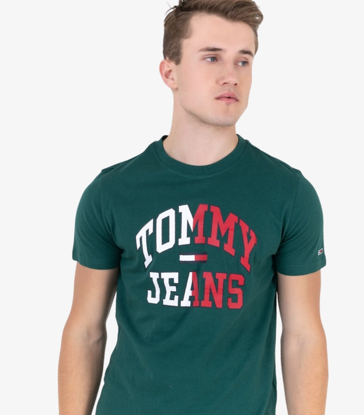 TOMMY JEANS CLASSIC LOGO PRINT HALF SLEEVES T-SHIRT – GREEN