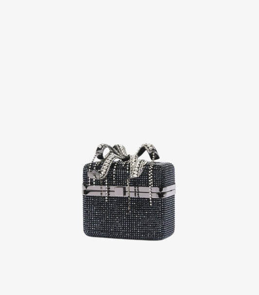 SELF-PORTRAIT IRIDESCENT RHINESTONE VANITY BAG