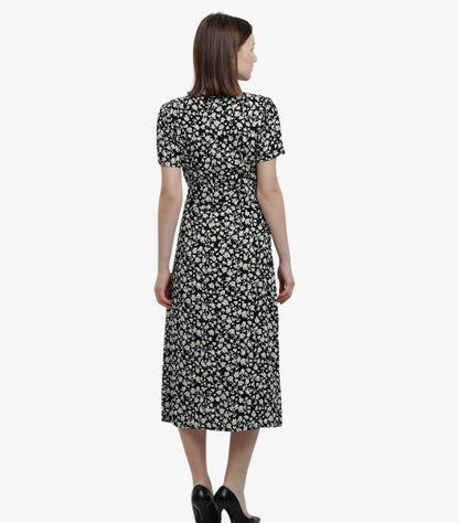 SHEIN FLORAL SHORT SLEEVE MIDI DRESS