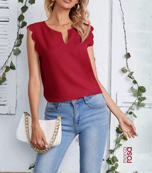 SHEIN WOMEN'S RED SLEEVELESS TOP