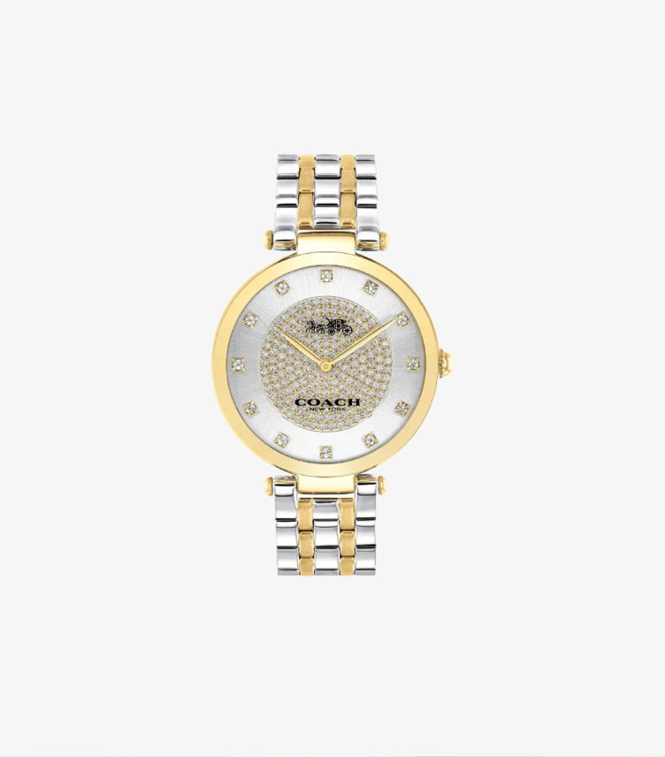 COACH PARK TWO-TONE STAINLESS STEEL SILVER DIAL QUARTZ WATCH - 14503645