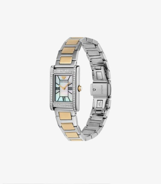 EMPORIO ARMANI TWO-HAND TWO-TONE STAINLESS STEEL WATCH - AR11642
