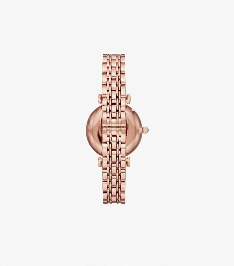 EMPORIO ARMANI GIANNI T-BAR ROSE GOLD STAINLESS STEEL WATCH - AR11267
