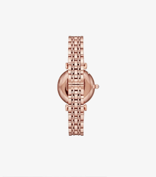 EMPORIO ARMANI GIANNI T-BAR ROSE GOLD STAINLESS STEEL WATCH - AR11267