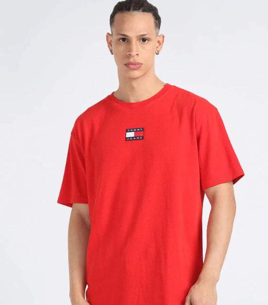 TOMMY HILFIGER BRAND BADGE LOGO COTTON T SHIRT