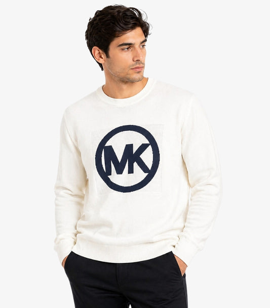 MICHAEL KORS MEN’S OFF-WHITE LOGO CREW NECK SWEATSHIRT