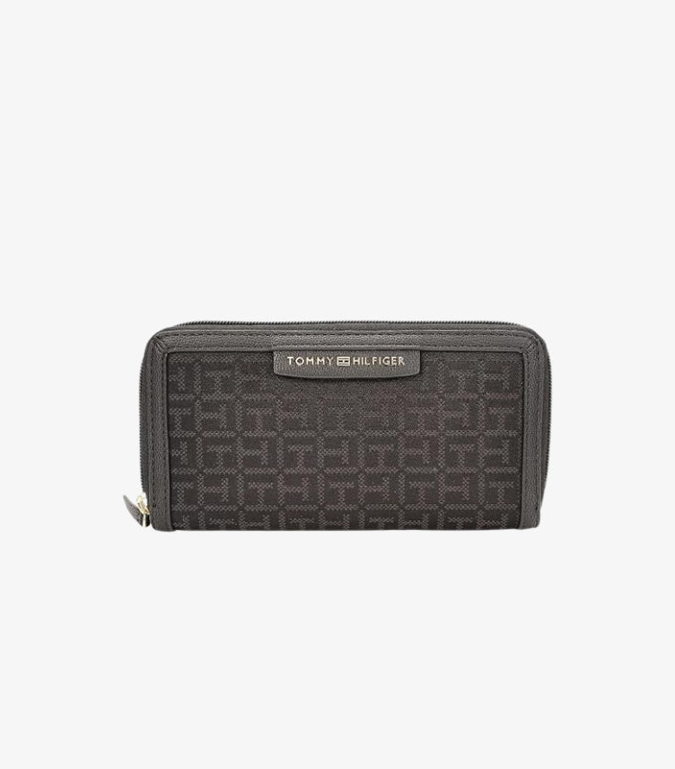 TOMMY HILFIGER LOGO BLACK POLYESTER WALLET