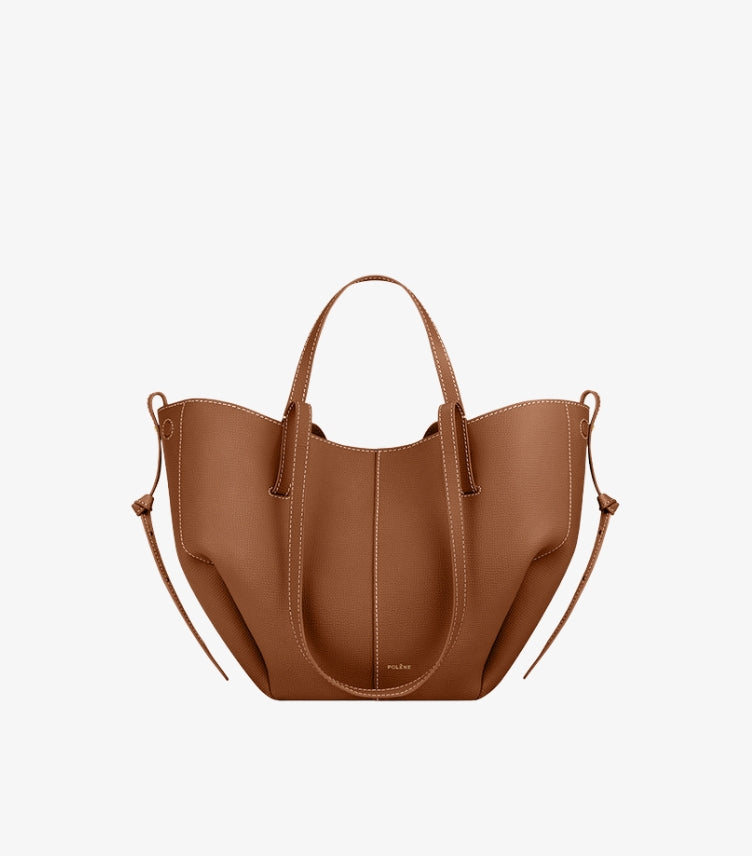 POLÈNE BROWN LEATHER STRUCTURED TOTE