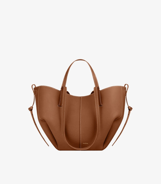 POLÈNE BROWN LEATHER STRUCTURED TOTE