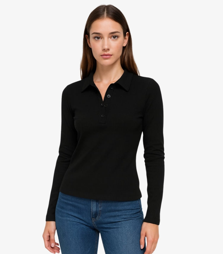 SHEIN WOMEN'S COLLARED LONG SLEEVE SHIRT