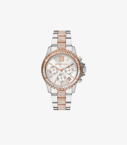 MICHAEL KORS OVERSIZED EVEREST PAVE TWO-TONE WATCH MK6975