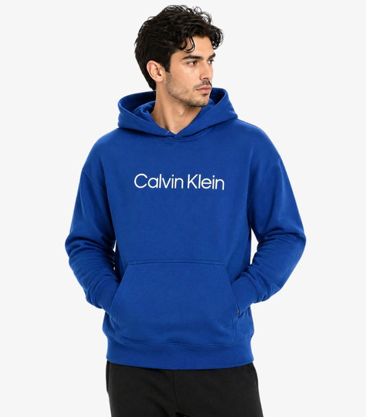 CALVIN KLEIN MEN’S LOGO PULLOVER HOODIE – ROYAL BLUE