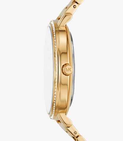 MICHAEL KORS PYPER PAVE GOLD-TONE LOGO WATCH MK4593