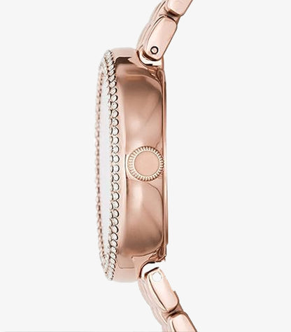 EMPORIO ARMANI ROSE GOLD STAINLESS STEEL WHITE DIAL QUARTZ WATCH - AR 11355