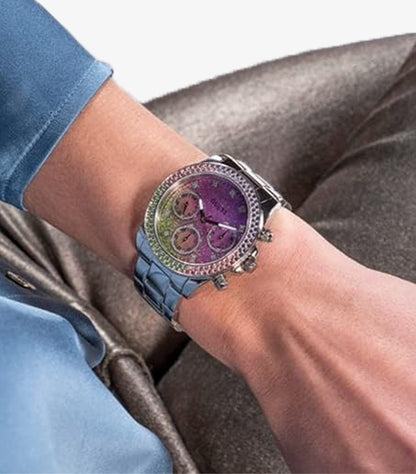 GUESS SOL SILVER STAINLESS STEEL MULTICOLOR DIAL QUARTZ WATCH  - GW0483L1