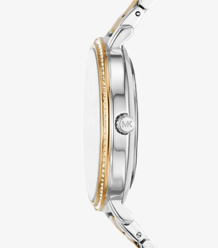 MICHAEL KORS PYPER PAVE TWO-TONE LOGO WATCH MK4595