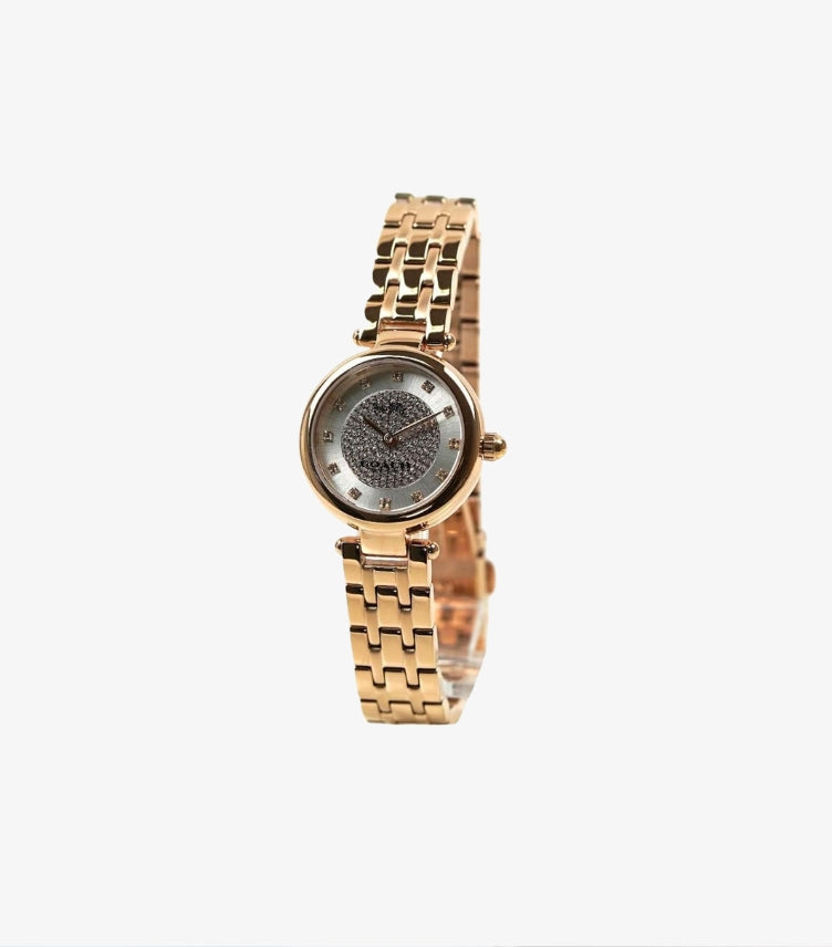 COACH PARK ROSE GOLD STAINLESS STEEL SILVER DIAL QUARTZ WATCH - 14503736