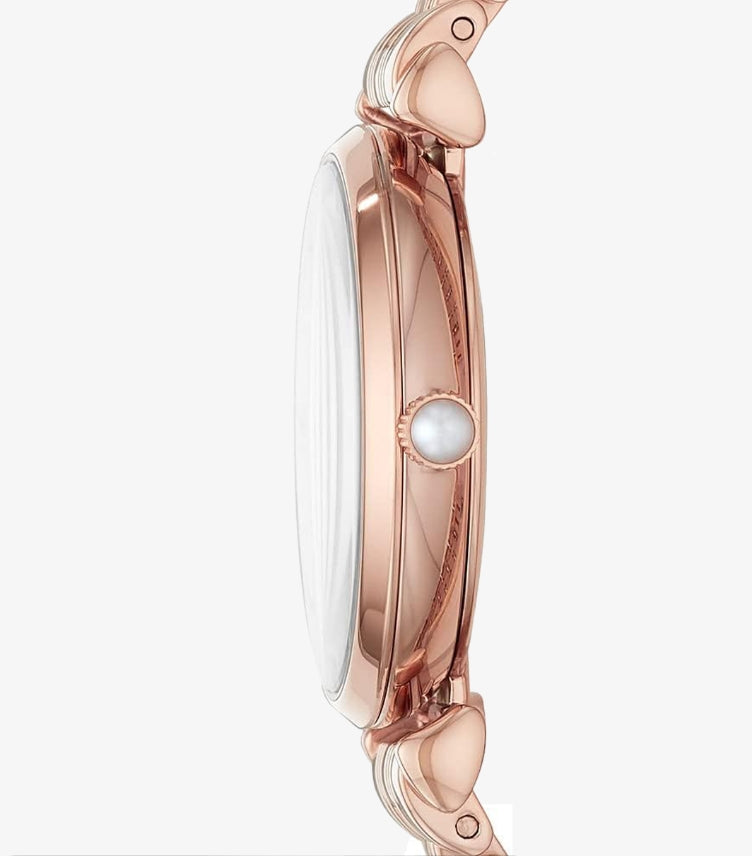 EMPORIO ARMANI GIANNI T-BAR ROSE GOLD STAINLESS STEEL WATCH - AR11267