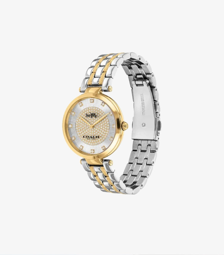 COACH PARK TWO-TONE STAINLESS STEEL SILVER DIAL QUARTZ WATCH - 14503645