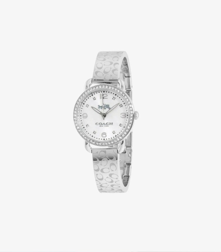 COACH WOMEN’S QUARTZ SILVER STAINLESS STEEL WHITE DIAL 28MM WATCH 14502353