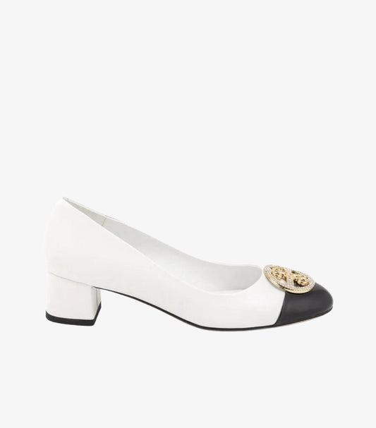 TORY BURCH CHELSEA CAP-TOE LEATHER PUMP