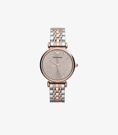 EMPORIO ARMANI WOMEN'S TWO-HAND TWO-TONE STAINLESS STEEL WATCH AR1840