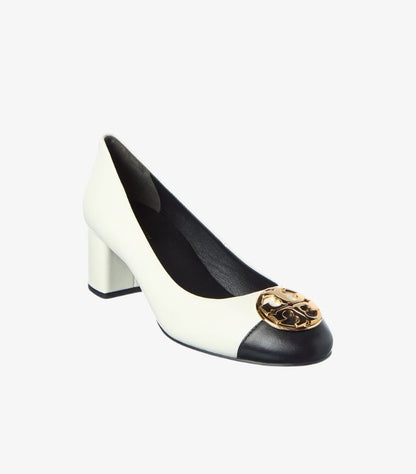 TORY BURCH CHELSEA CAP-TOE LEATHER PUMP