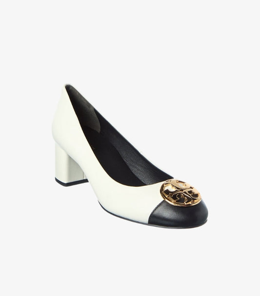 TORY BURCH CHELSEA CAP-TOE LEATHER PUMP