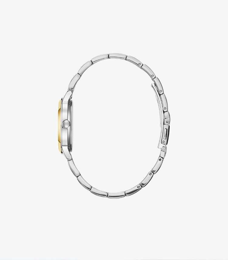 GUESS CHELSEA TWO-TONE STAINLESS STEEL SILVER DIAL QUARTZ WATCH  - W0989L8