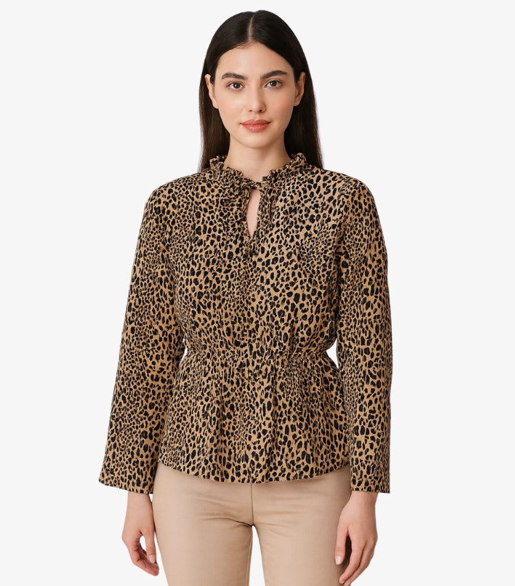 H&M LEOPARD PRINT TOP