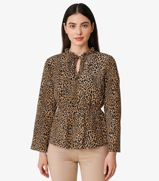 H&M LEOPARD PRINT TOP