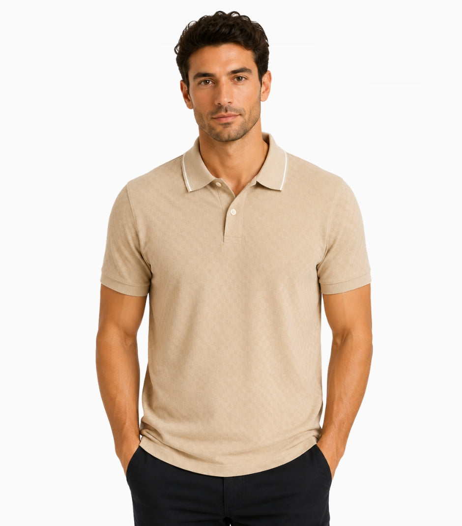 TED BAKER TEXTURED POLO T-SHIRT