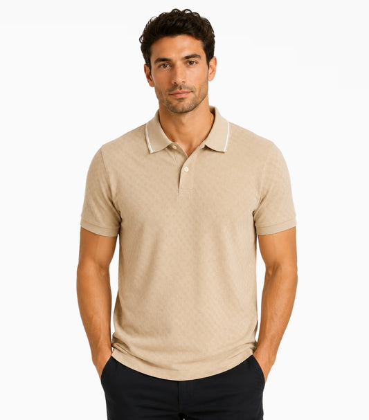TED BAKER TEXTURED POLO T-SHIRT