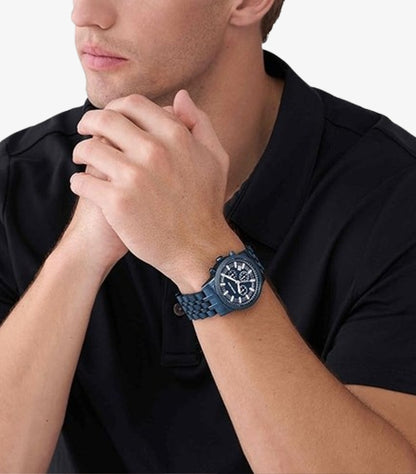MICHAEL KORS OVERSIZED HUTTON NAVY-TONE WATCH - MK9088