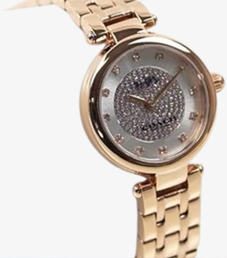 COACH PARK ROSE GOLD STAINLESS STEEL SILVER DIAL QUARTZ WATCH - 14503736