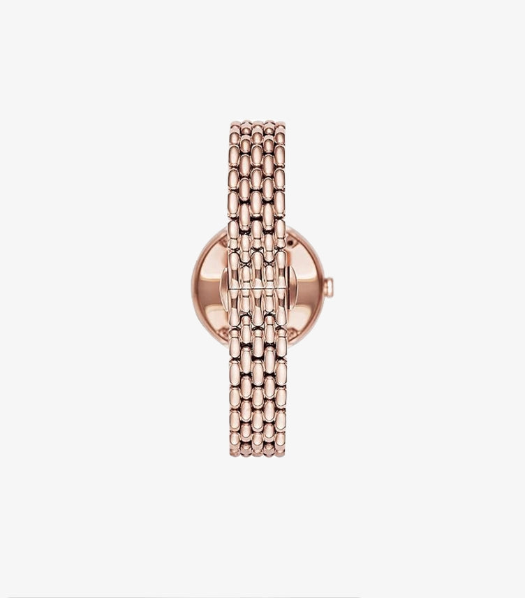EMPORIO ARMANI ROSE GOLD STAINLESS STEEL WHITE DIAL QUARTZ WATCH - AR 11355
