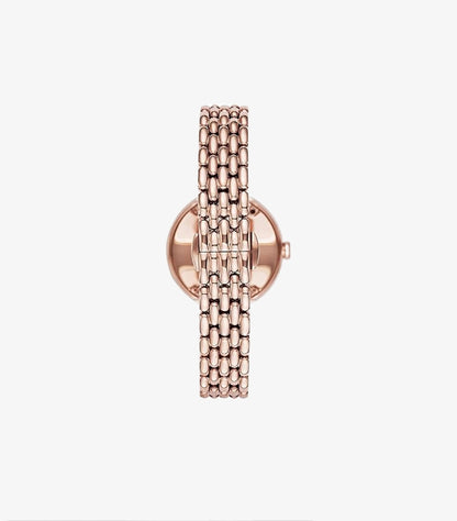 EMPORIO ARMANI ROSE GOLD STAINLESS STEEL WHITE DIAL QUARTZ WATCH - AR 11355