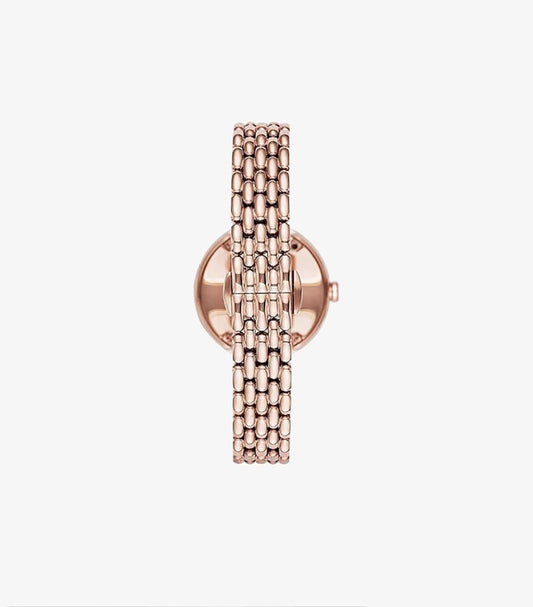 EMPORIO ARMANI ROSE GOLD STAINLESS STEEL WHITE DIAL QUARTZ WATCH - AR 11355