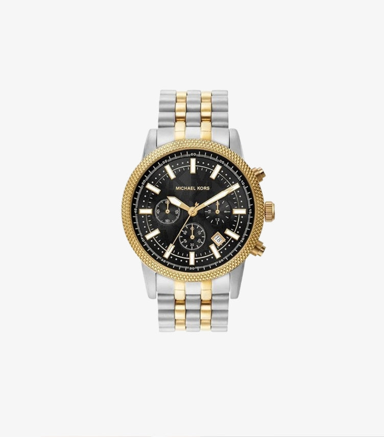MICHAEL KORS OUTLET OVERSIZED HUTTON TWO-TONE WATCH MK8954