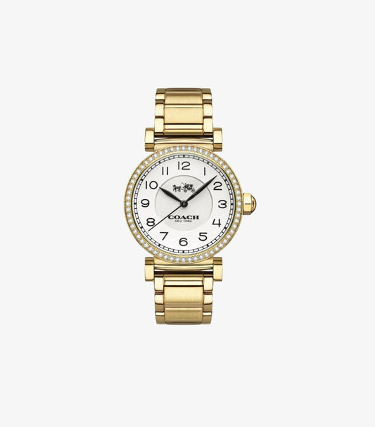COACH WOMEN’S GOLD-TONE CRYSTAL BEZEL WATCH – 14602387