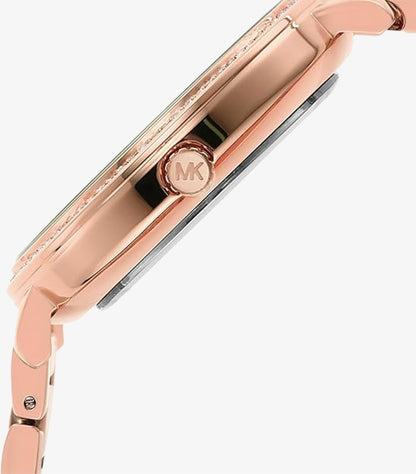 MICHAEL KORS PYPER PAVE ROSE GOLD-TONE LOGO WATCH - MK4594