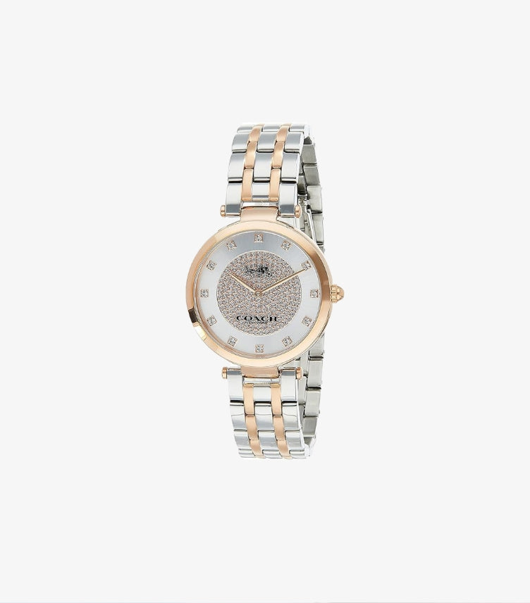 COACH PARK TWO-TONE STAINLESS STEEL SILVER DIAL QUARTZ WATCH- 14503644
