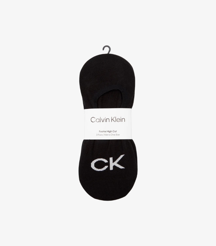 CALVIN KLEIN MEN FOOTIE HIGH CUT 3-PAIRS CK LOGO SOCKS