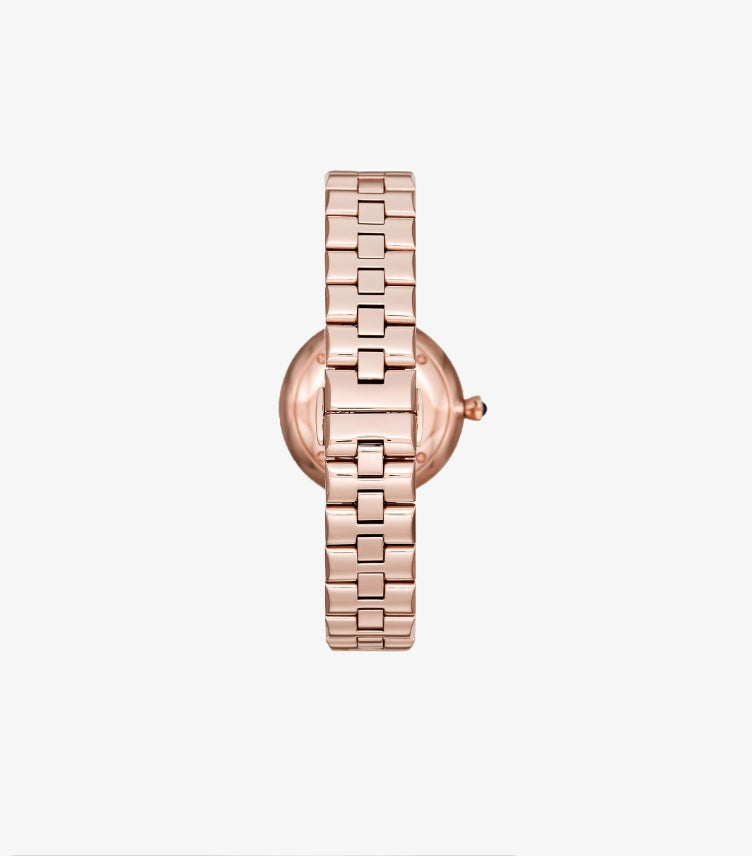 EMPORIO ARMANI ARIANNA ROSE GOLD STAINLESS STEEL BLACK DIAL QUARTZ WATCH  -AR11220