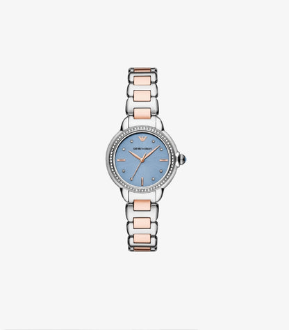 EMPORIO ARMANI THREE-HAND TWO-TONE STAINLESS STEEL WATCH AR11597